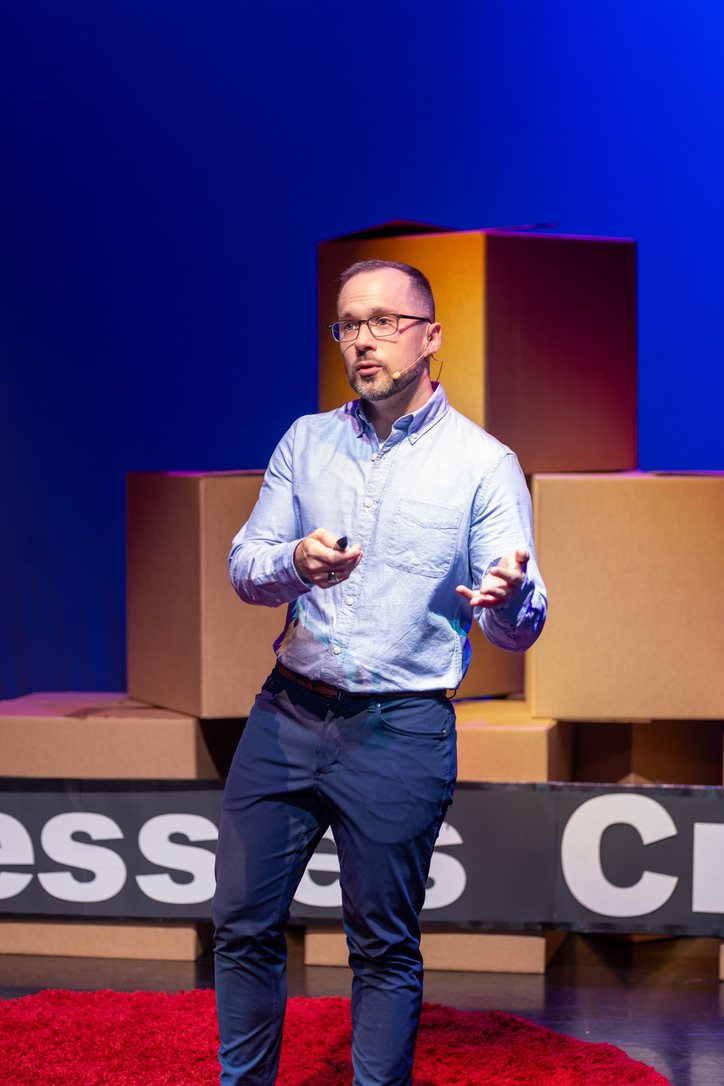 brenen on the tedx stage